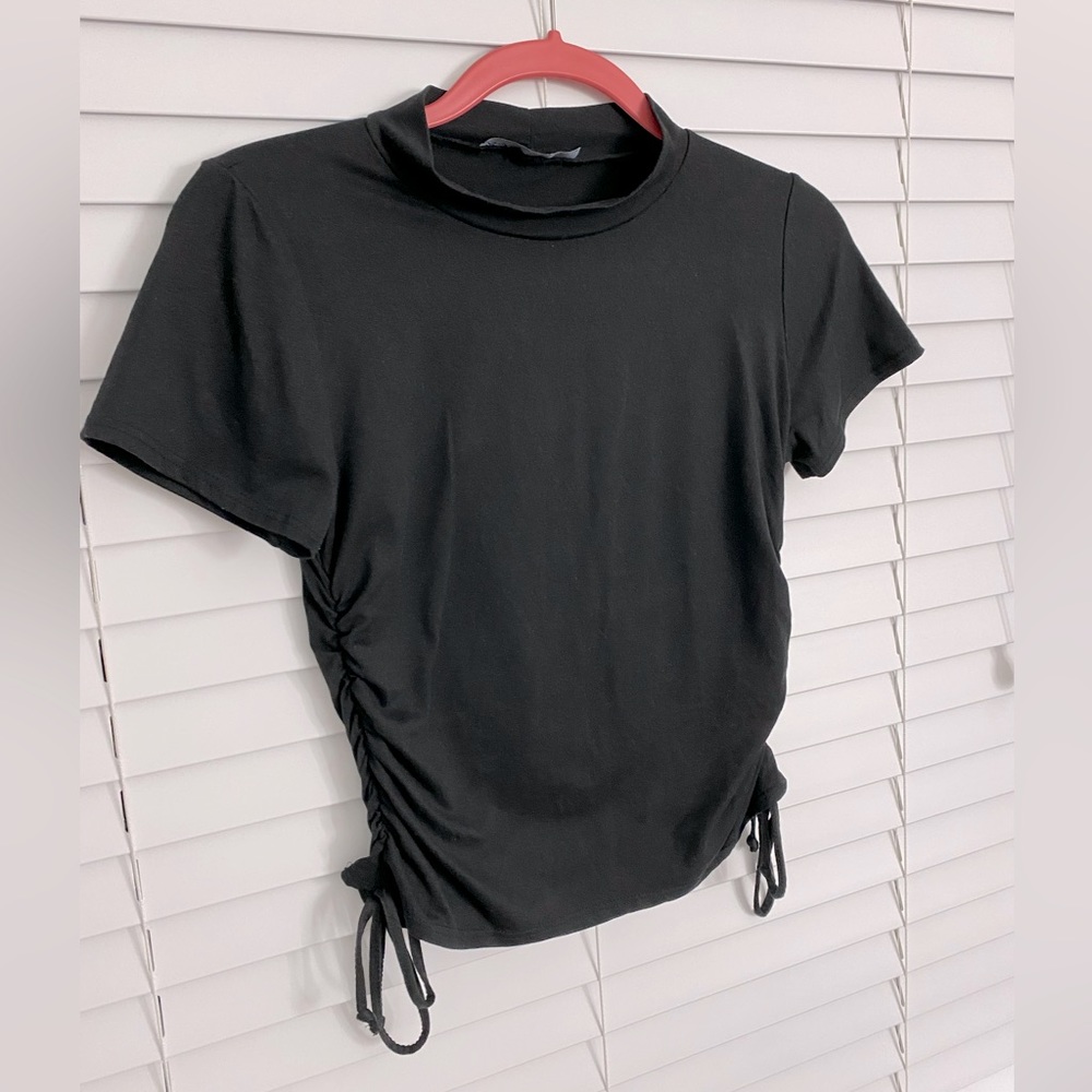 Brit & Bri Black Short-Sleeve Top